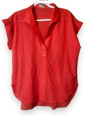 Sarah Alexandra Italian Crafted 100% Cotton Relaxed Fit Lagenlook Cuffed Tee L